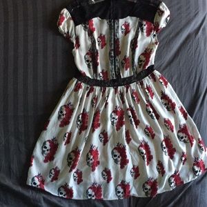 Hot Topic Skull and Flowers Dress